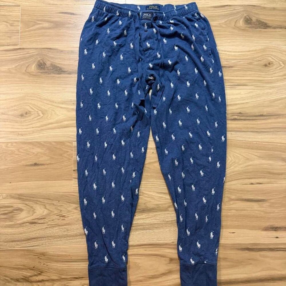 Polo Ralph Lauren blue lounge sleep sweatpants AOP size medium
